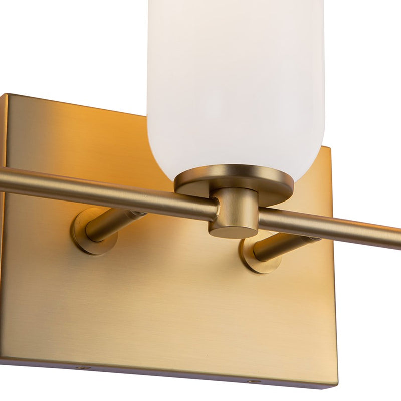Kuzco Nola Socket 18" Vanity Light, Gold/Glossy Opal Glass