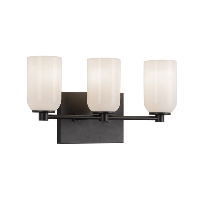Kuzco Nola 18" Socket Vanity Light, Black/Glossy Opal Glass