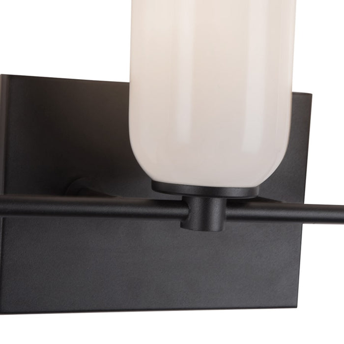 Kuzco Nola 18" Socket Vanity Light, Black/Glossy Opal Glass