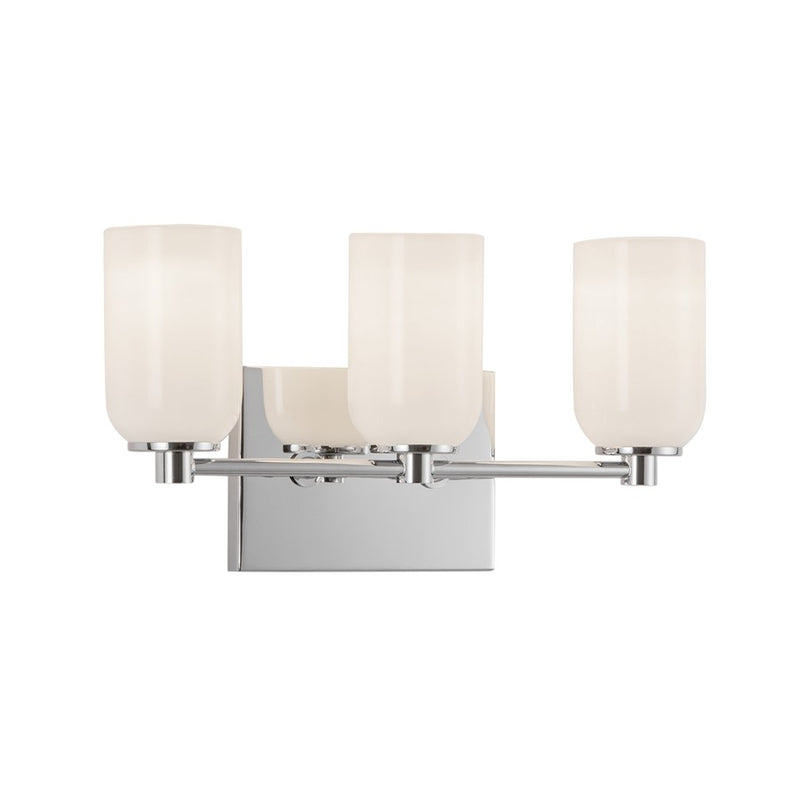 Kuzco Nola 18" Socket Vanity Light, Chrome/Glossy Opal Glass