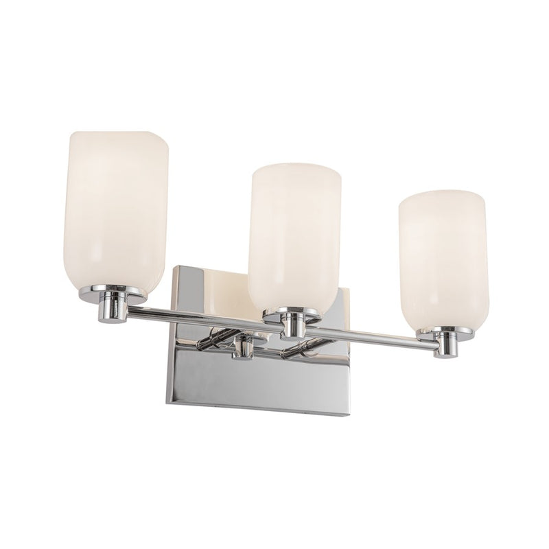 Kuzco Nola 18" Socket Vanity Light, Chrome/Glossy Opal Glass
