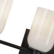 Kuzco Nola 32in 5-Light Vanity Light | Modern Black and Glossy Opal Glass Shades | Bathroom Vanity & Powder Room | Model VL57732-BK-GO