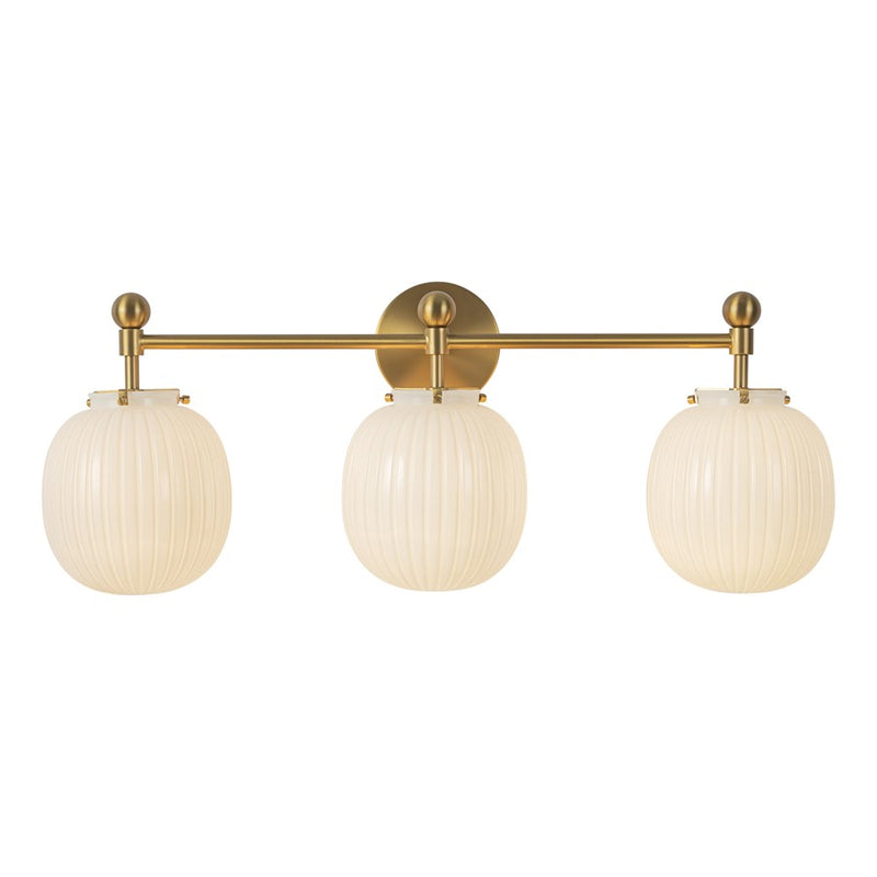 Kuzco Cherise 29" Gold, Brushed Gold/Glossy Ribbed Opal Glass - VL579328BGGR