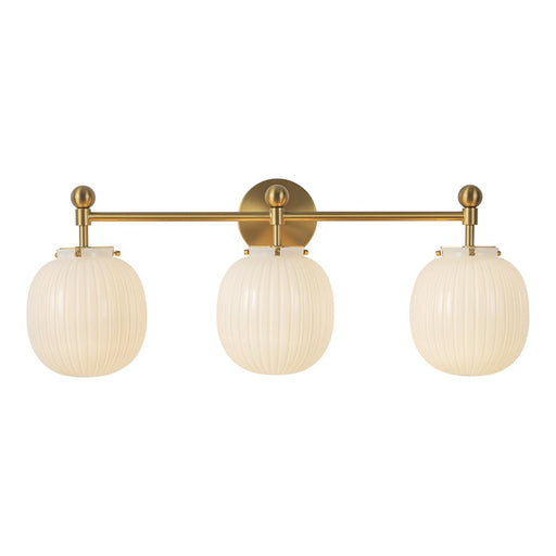 Kuzco Cherise 29" Gold, Brushed Gold/Glossy Ribbed Opal Glass - VL579328BGGR