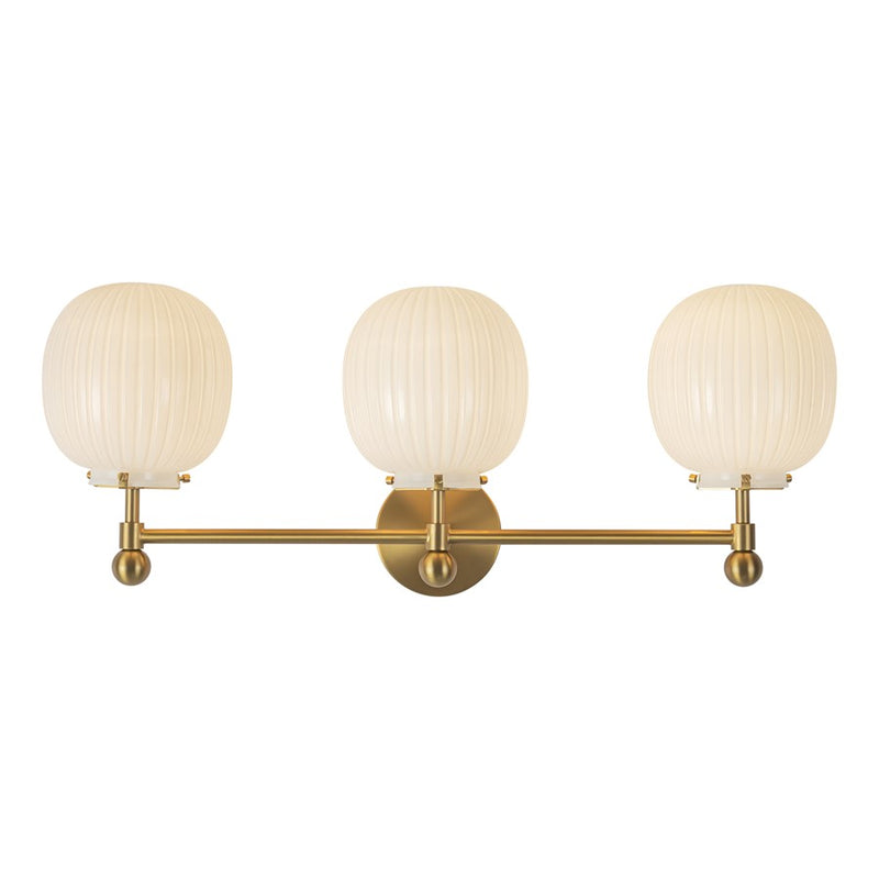Kuzco Cherise 29" Gold, Brushed Gold/Glossy Ribbed Opal Glass