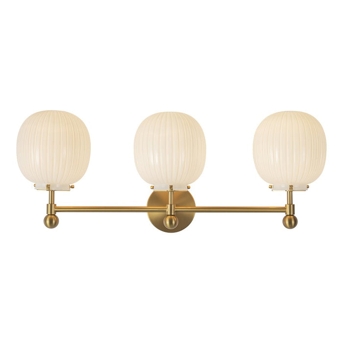 Kuzco Cherise 29" Gold, Brushed Gold/Glossy Ribbed Opal Glass