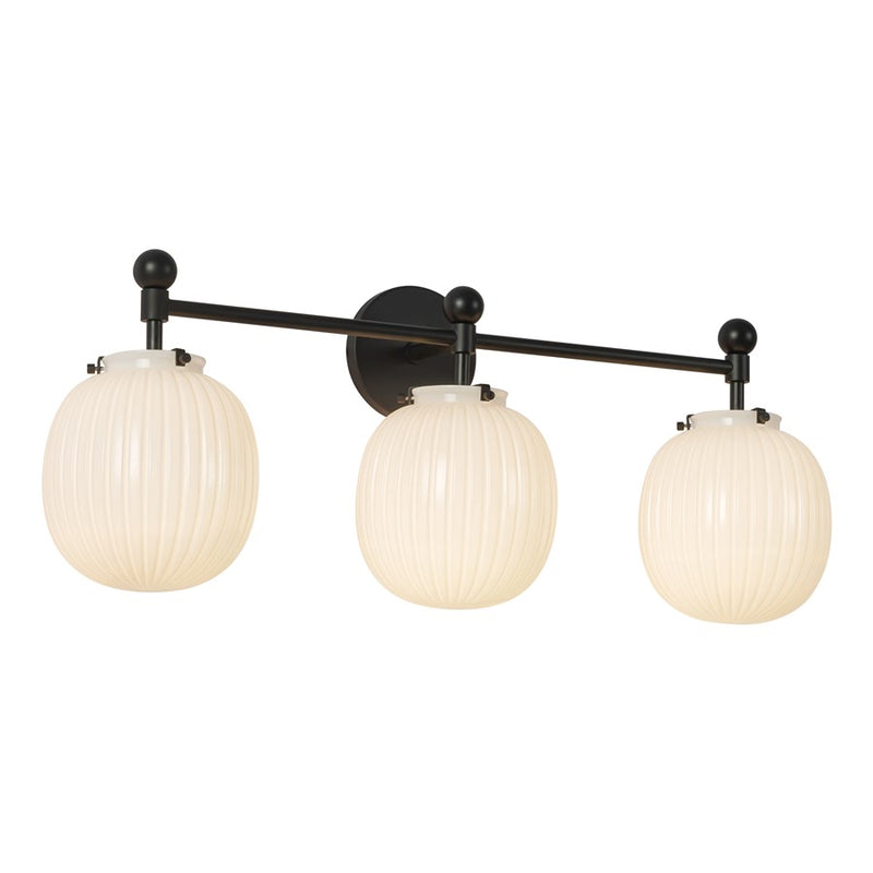 Kuzco Cherise 29" Black, Matte Black/Glossy Ribbed Opal Glass