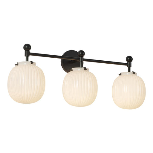 Kuzco Cherise 29" Black, Matte Black/Glossy Ribbed Opal Glass