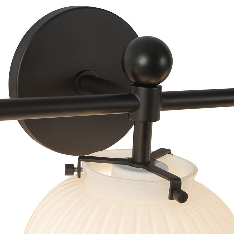 Kuzco Cherise 29" Black, Matte Black/Glossy Ribbed Opal Glass