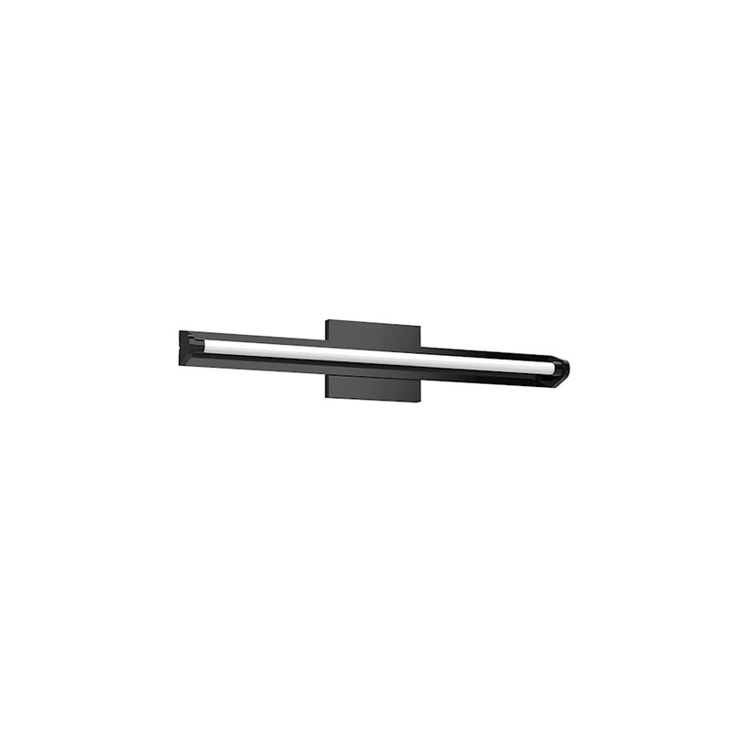 Kuzco Plymouth 24in 1-Light LED Vanity Light | Modern Black and Frosted PC Diffuser | Bathroom Vanity & Damp Location | Model VL60624-BK