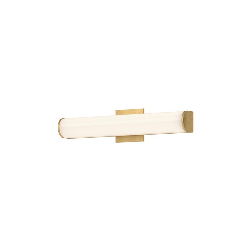 Kuzco Longitude 20in 1-Light LED Bathroom Vanity Light | Modern Brushed Gold Aluminum and White Acrylic | Bathroom & Powder Room | Model VL61220-BG