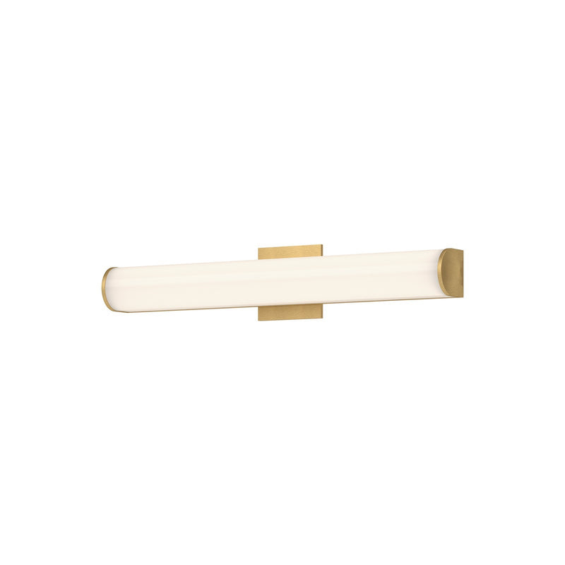 Kuzco Longitude 24in LED Vanity Light | Brushed Gold and White Acrylic Diffuser | Bathroom & Powder Room | 24 x 2.88 x 2.88 in | Model VL61224-BG