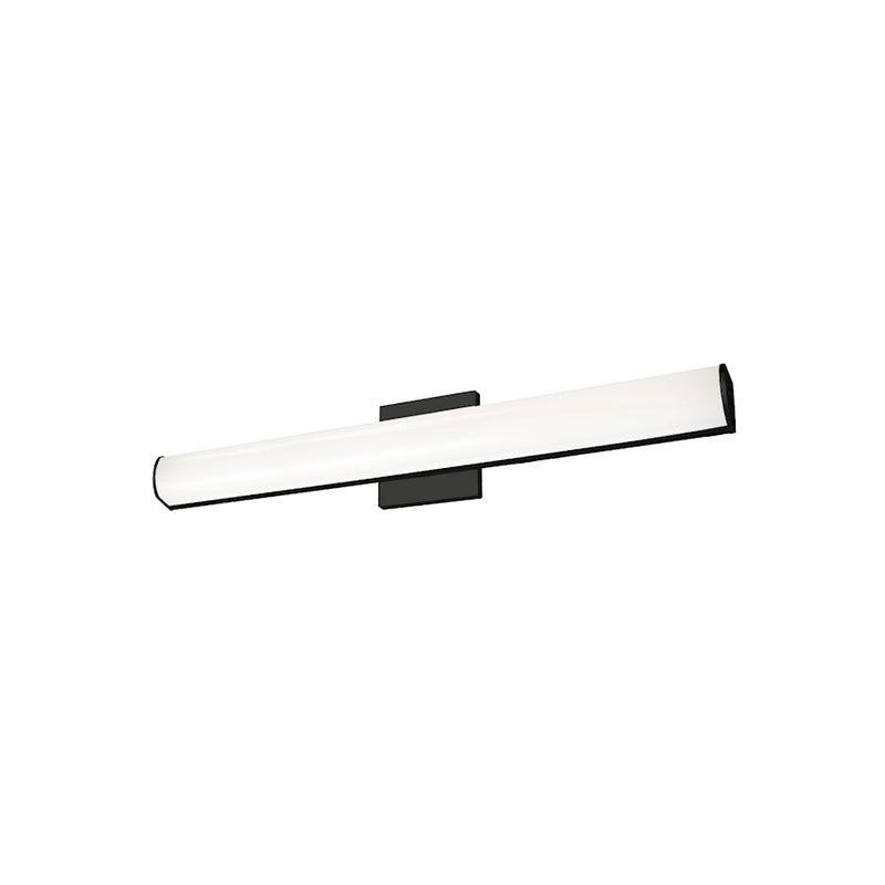 Kuzco Longitude 24in 1-Light LED Vanity Light | Black and White Acrylic Diffuser | Bathroom Vanity | 24 x 2.88 x 2.88 in | Model VL61224-BK