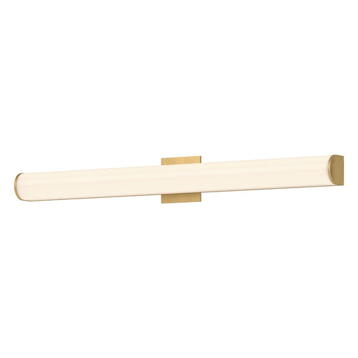 Kuzco Longitude 36in 1-Light LED Vanity Light | Modern Brushed Gold and White Acrylic Diffuser | Bathroom Vanity | Model VL61236-BG