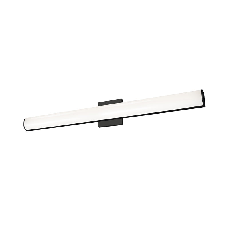 Kuzco Longitude 36in 1-Light LED Vanity | Minimalist Black and White Acrylic | Bathroom & Dressing Room | 36.12 x 2.88 x 2.88 in | Model VL61236-BK