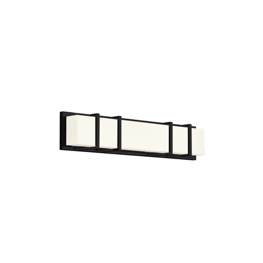 Kuzco Alberni 26in 1-Light LED Vanity Light | Modern Black Steel and Frosted Acrylic | Bathroom Vanity & Powder Room | Model VL61626-BK