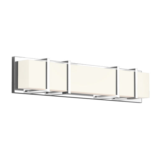 Kuzco Alberni 26in 1-Light Vanity Light | Modern Chrome Steel and Frosted Acrylic | Bathroom Vanity | 26 x 5.1 x 3.3 in | Model VL61626-CH