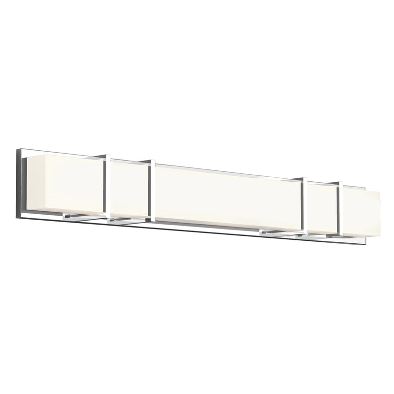 Kuzco Alberni 38in 1-Light LED Vanity Light | Modern Chrome and Frosted Acrylic | Bathroom Vanity & Powder Room | 38 x 5 x 3 in | Model VL61638-CH