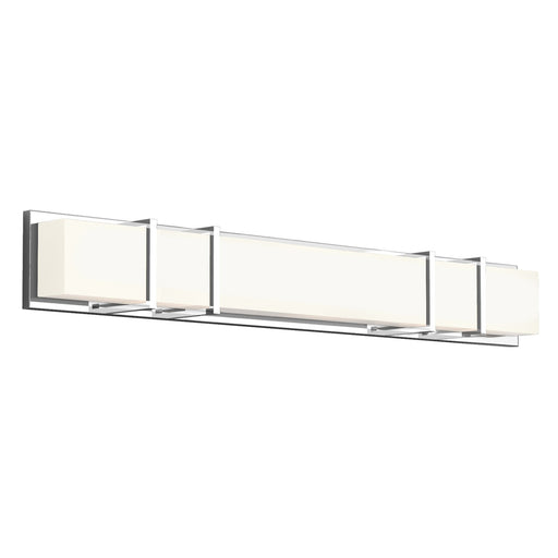 Kuzco Alberni 38in 1-Light LED Vanity Light | Modern Chrome and Frosted Acrylic | Bathroom Vanity & Powder Room | 38 x 5 x 3 in | Model VL61638-CH