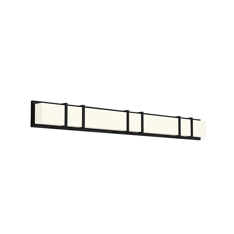 Kuzco Alberni 50in LED Vanity Light | Modern Black Steel and Frosted Acrylic | Bathroom Vanity & Mirror Light | 50 x 5 x 3.25 in | Model VL61650-BK