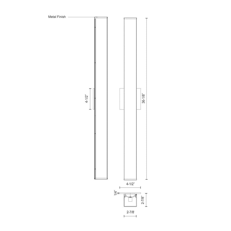 Kuzco Jane 36in LED Vanity Light | Chrome and White Acrylic Diffuser | Bathroom & Damp Location | 36.12 x 2.88 in | Model VL62236-CH