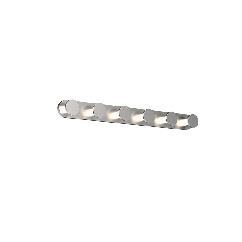 Kuzco Edna 25in 1-Light LED Vanity Light | Modern Brushed Nickel and Frosted PC Diffuser | Bathroom Vanity | 25 x 2.5 x 2 in | Model VL63325-BN