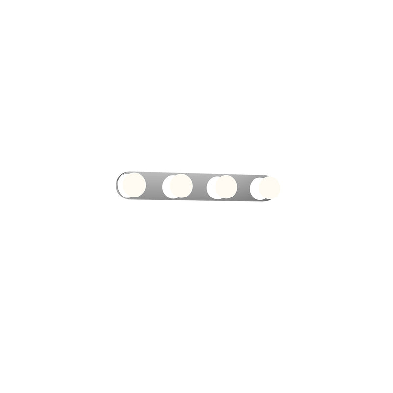 Kuzco Rezz 16in LED Vanity Light | Modern Chrome and Opal Glass | Bathroom Vanity & Powder Room Light | 850lm 3000K 90CRI Dimmable | Model VL63416-CH