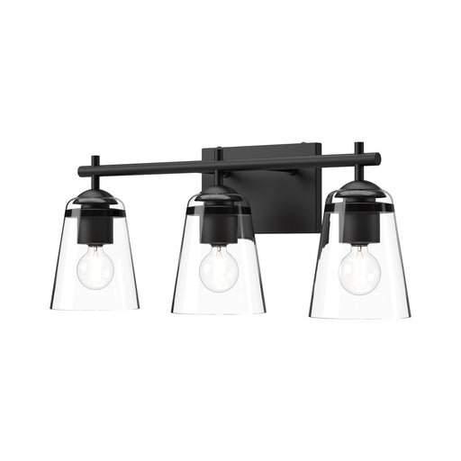 Kuzco Addison 22in 3-Light Vanity Light | Modern Matte Black and Clear Glass | Bathroom Vanity & Powder Room | Model VL638221MBCL