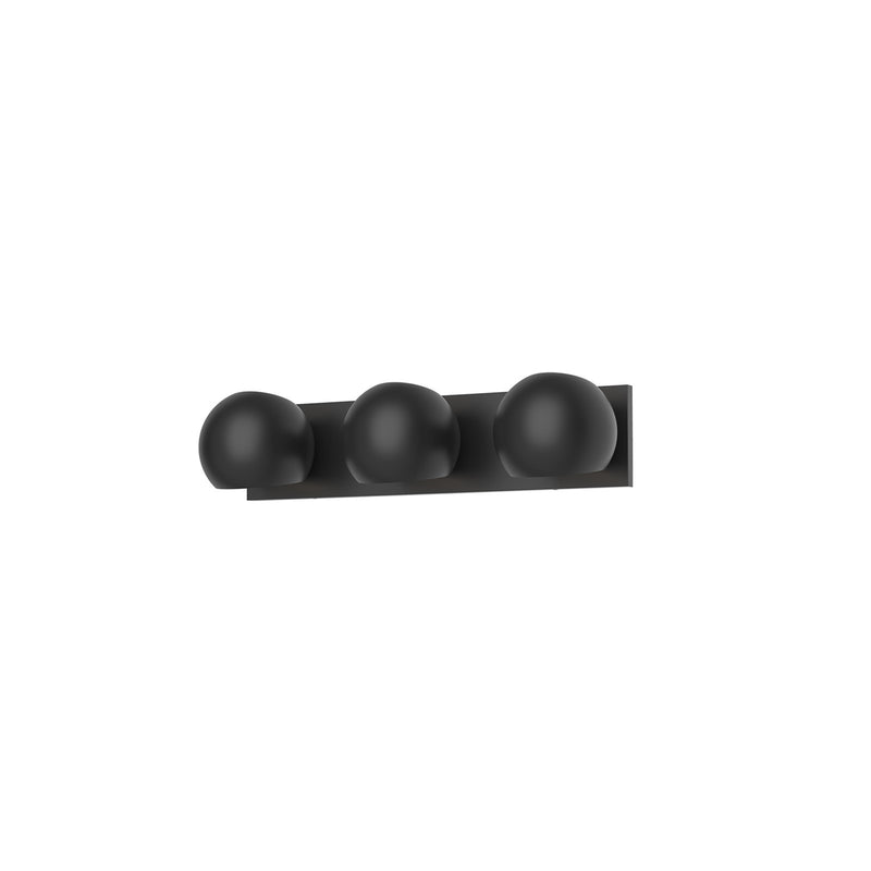 Kuzco Willow 22in 3-Light Vanity Light | Modern Matte Black and Clear Glass | Bathroom Vanity & Powder Room | 22.62 x 5.25 x 6.5 in | Model VL648322MB