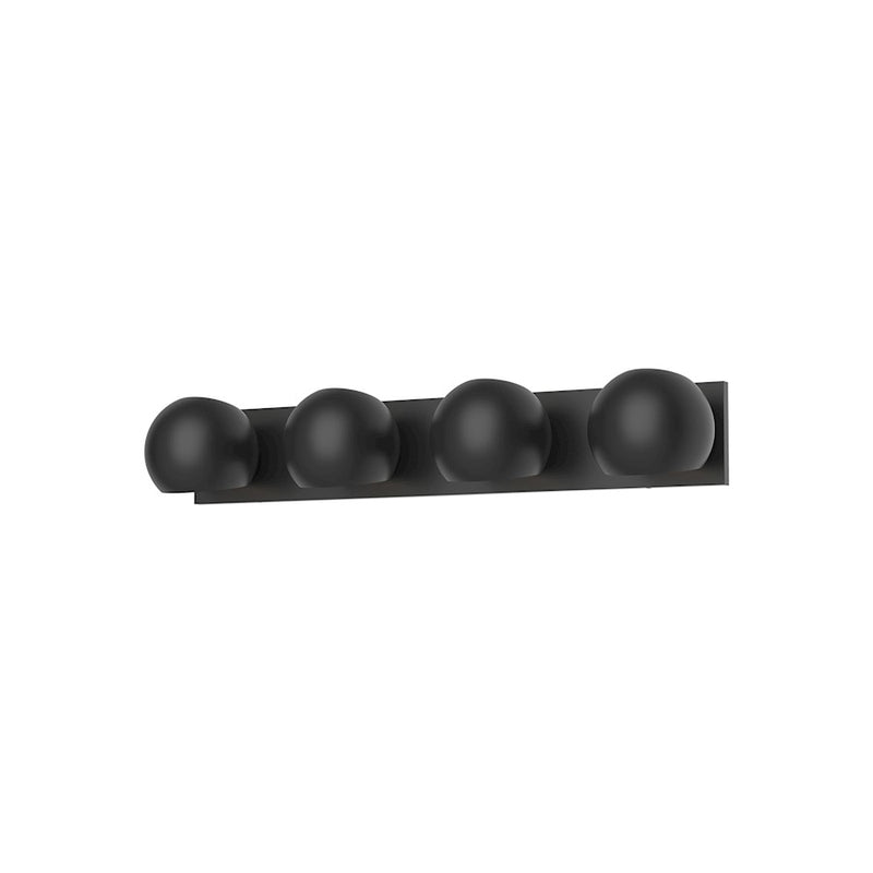 Alora Mood Willow 31in 4-Light Vanity Light | Modern Matte Black Metal and Glass | Bathroom & Powder Room | 4 x 60W E12, Dimmable | Model VL648431MB