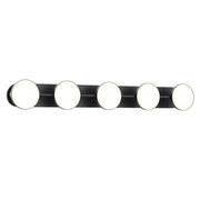 Kuzco Novel 37in 1-Light LED Vanity Light | Modern Black and Acrylic Light Guide | Bathroom Vanity & Damp Location | 3225lm 3000K | Model VL72237-BK