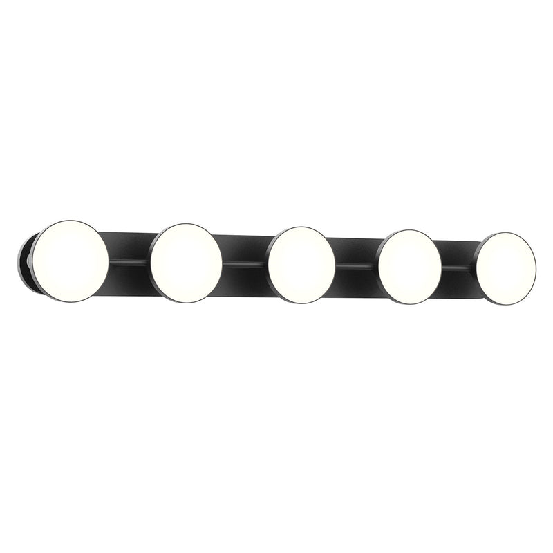 Kuzco Novel 37in 1-Light LED Vanity Light | Modern Black and Acrylic Light Guide | Bathroom Vanity & Damp Location | 3225lm 3000K | Model VL72237-BK
