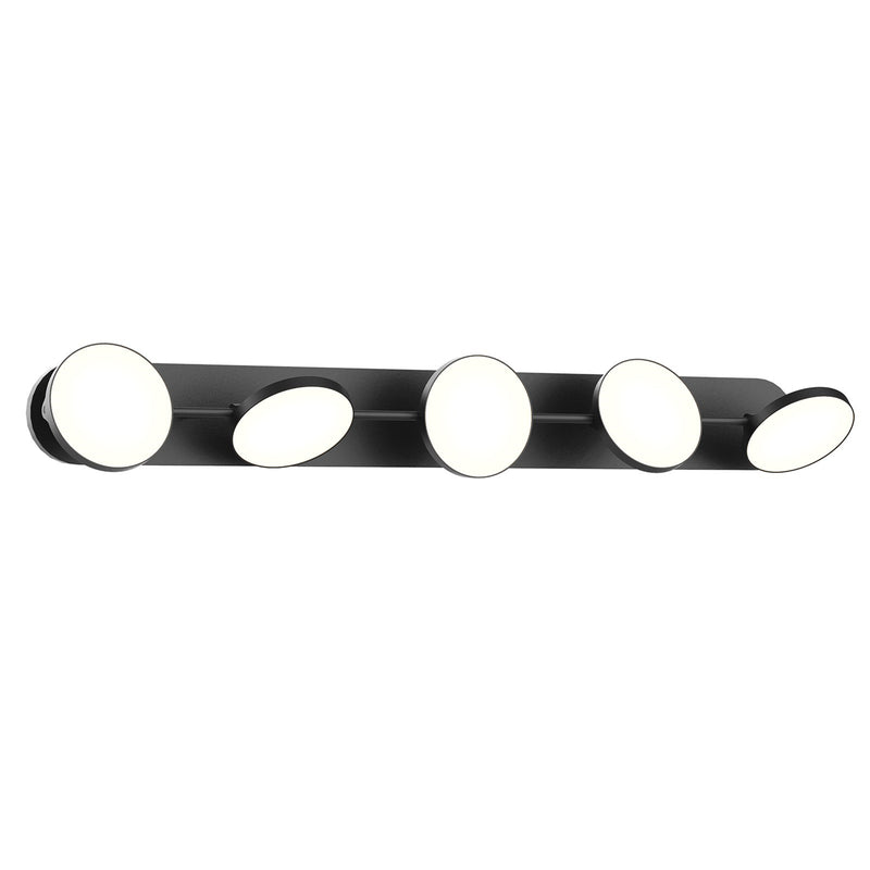 Kuzco Novel 37in 1-Light LED Vanity Light | Modern Black and Acrylic Light Guide | Bathroom Vanity & Damp Location | 3225lm 3000K | Model VL72237-BK