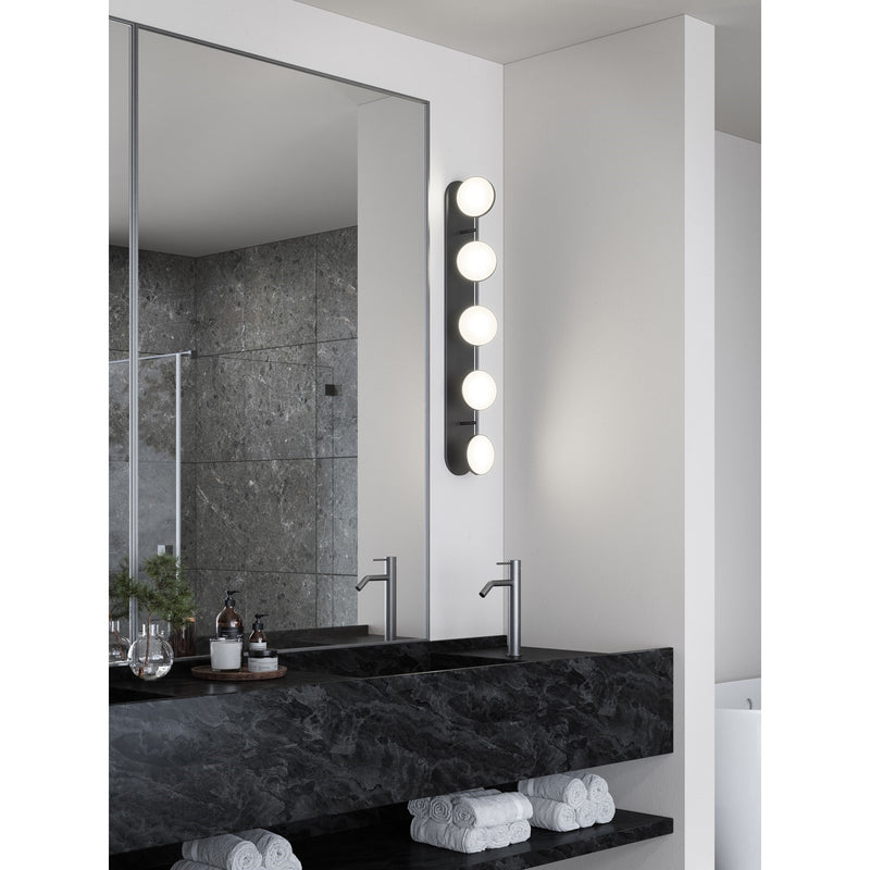 Kuzco Novel 37in 1-Light LED Vanity Light | Modern Black and Acrylic Light Guide | Bathroom Vanity & Damp Location | 3225lm 3000K | Model VL72237-BK