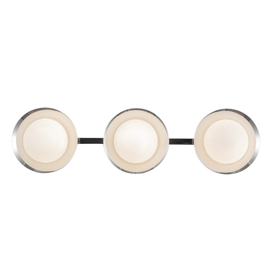 Kuzco Cleo 23" LED Vanity Light, Chrome/Opal Glass/Steel Shade - VL77923-CH-OP