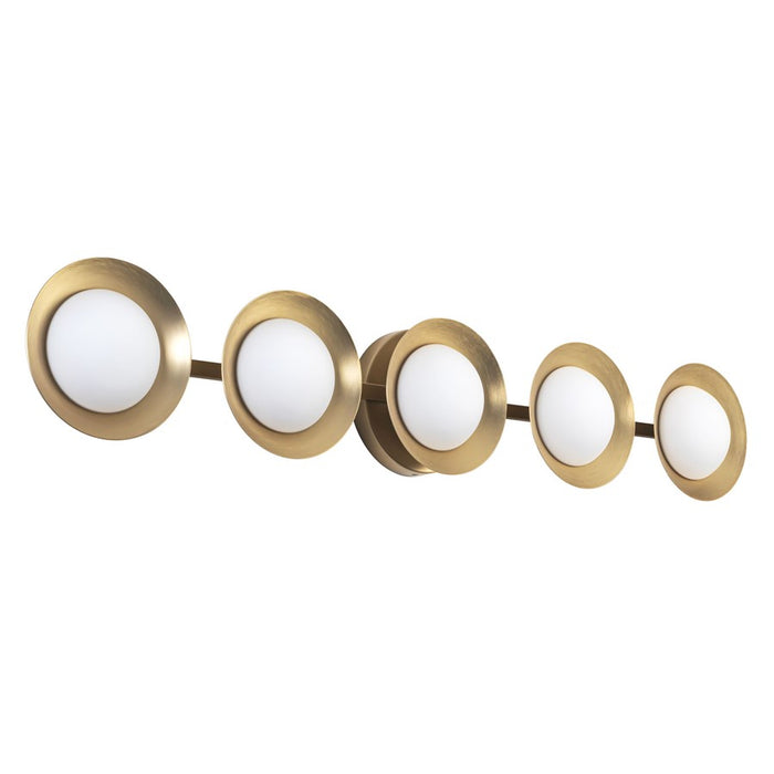 Kuzco Cleo 36" Gold Dimmable LED Bathroom, Brushed Gold/Opal Glass