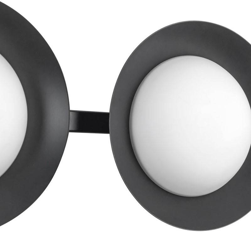 Kuzco Cleo 36" Black Dimmable LED Bathroom Vanity Light, Black/Opal Glass