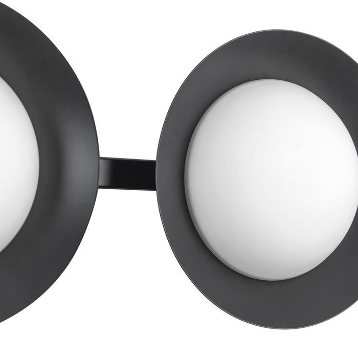 Kuzco Cleo 36" Black Dimmable LED Bathroom Vanity Light, Black/Opal Glass