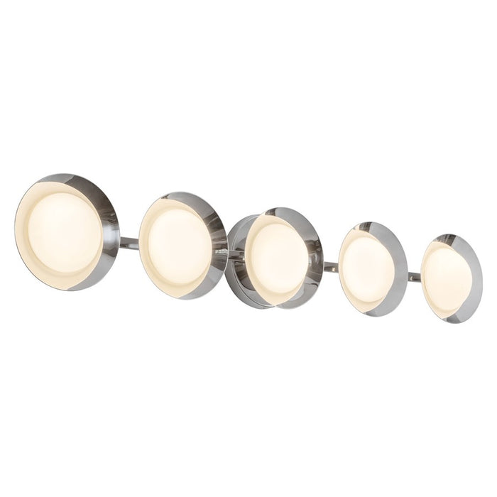 Kuzco Cleo 36" Silver Dimmable LED Bathroom Vanity, Chrome/Opal Glass