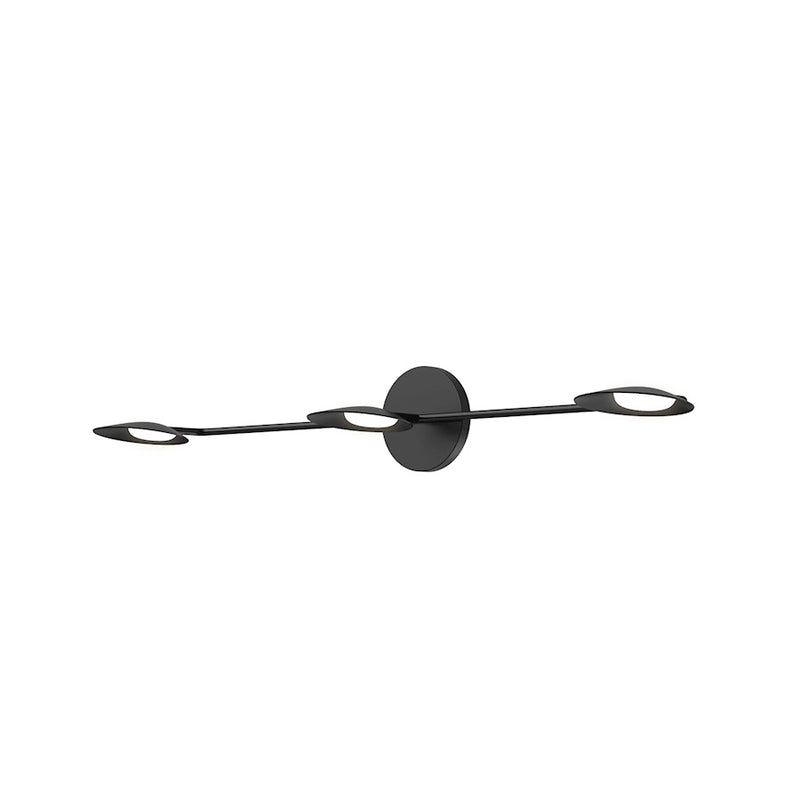 Kuzco Rotaire 33in 13W LED Vanity Light | Minimalist Black Metal and Frosted Acrylic Diffuser | Bathroom & Powder Room | Model VL90133-BK