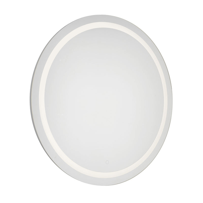 Kuzco Hillmont 40in Round LED Vanity Mirror | Sandblasted Merc Edge Steel Frame and Frosted Glass | Bathroom & Makeup Lighting | Model VM40440-5CCT