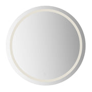 Kuzco Hillmont 40in Round LED Vanity Mirror | Sandblasted Merc Edge Steel Frame and Frosted Glass | Bathroom & Makeup Lighting | Model VM40440-5CCT