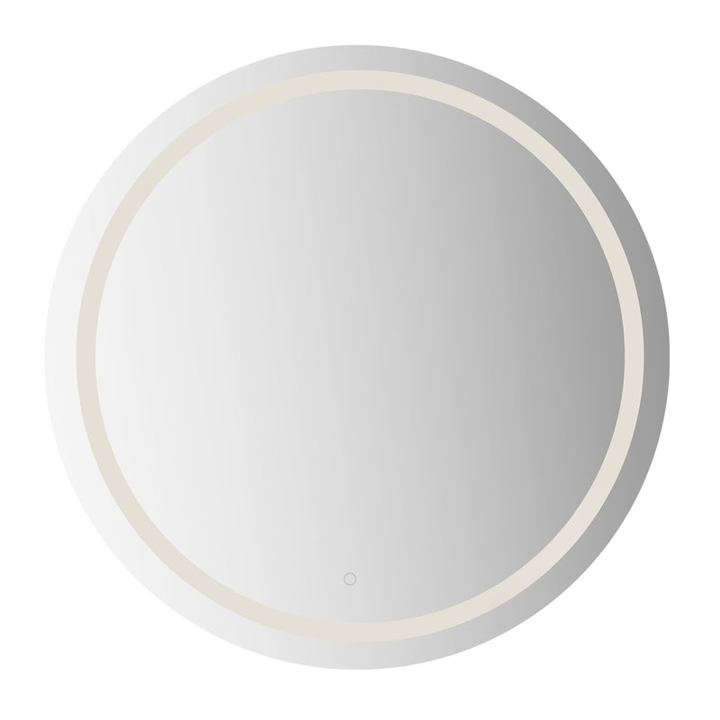Kuzco Hillmont 40in Round LED Vanity Mirror | Sandblasted Merc Edge Steel Frame and Frosted Glass | Bathroom & Makeup Lighting | Model VM40440-5CCT