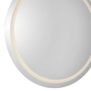 Kuzco Hillmont 40in Round LED Vanity Mirror | Sandblasted Merc Edge Steel Frame and Frosted Glass | Bathroom & Makeup Lighting | Model VM40440-5CCT