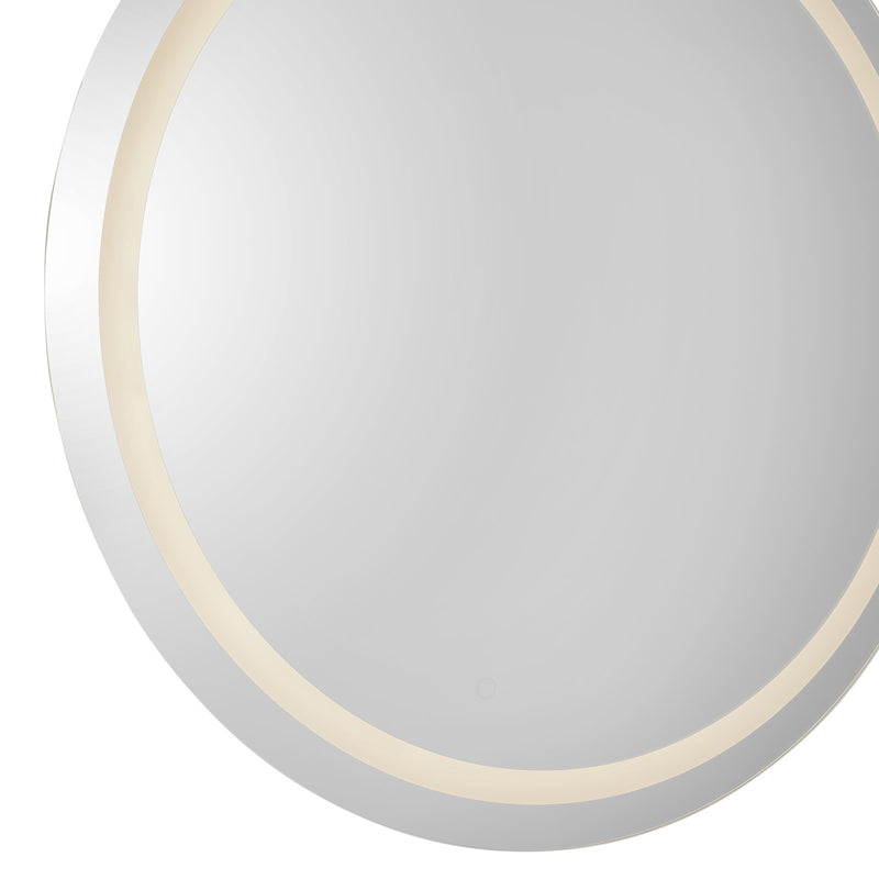 Kuzco Hillmont 40in Round LED Vanity Mirror | Sandblasted Merc Edge Steel Frame and Frosted Glass | Bathroom & Makeup Lighting | Model VM40440-5CCT
