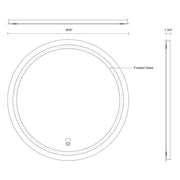 Kuzco Hillmont 40in Round LED Vanity Mirror | Sandblasted Merc Edge Steel Frame and Frosted Glass | Bathroom & Makeup Lighting | Model VM40440-5CCT