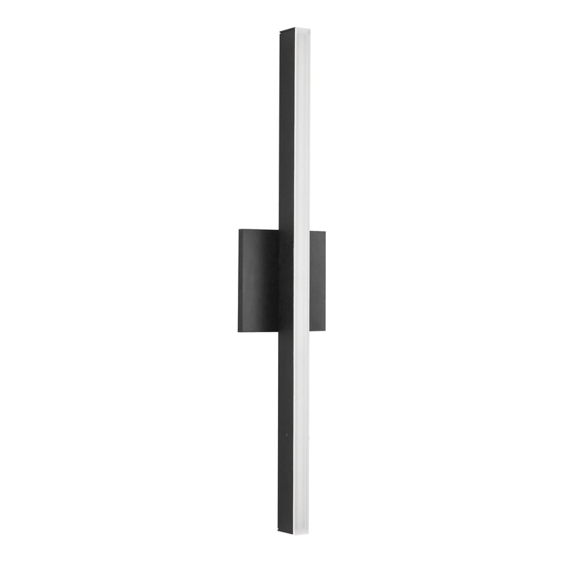 Kuzco Vega 24in 1-Light LED Wall Sconce | Modern Black and White Acrylic Diffuser | Hallway & Living Room Linear Accent | 1200lm | Model WS10324-BK