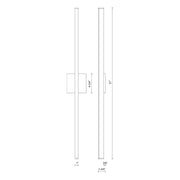 Kuzco Vega 37in 1-Light LED Wall Sconce | Modern Brushed Gold and White Acrylic Diffuser | Hallway & Living Room Accent | 2000lm | Model WS10336-BG