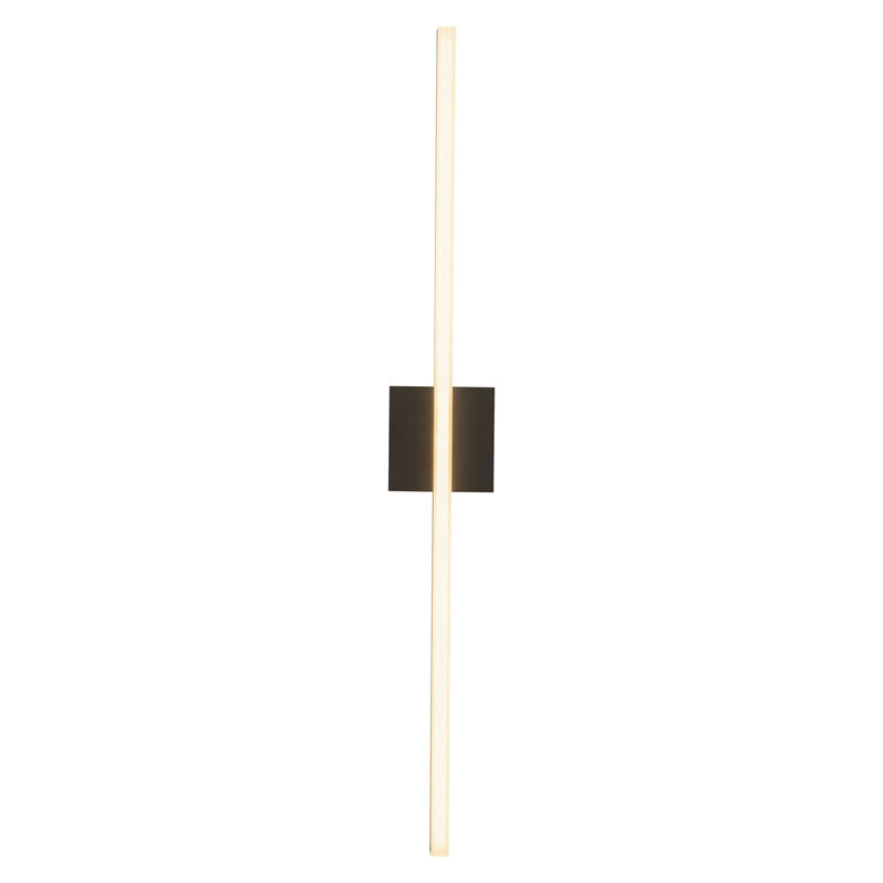 Kuzco Vega 36in 1-Light Linear Wall Sconce | Slim Black Aluminum and White Acrylic Diffuser | Living Room & Hallway | Model WS10336-BK