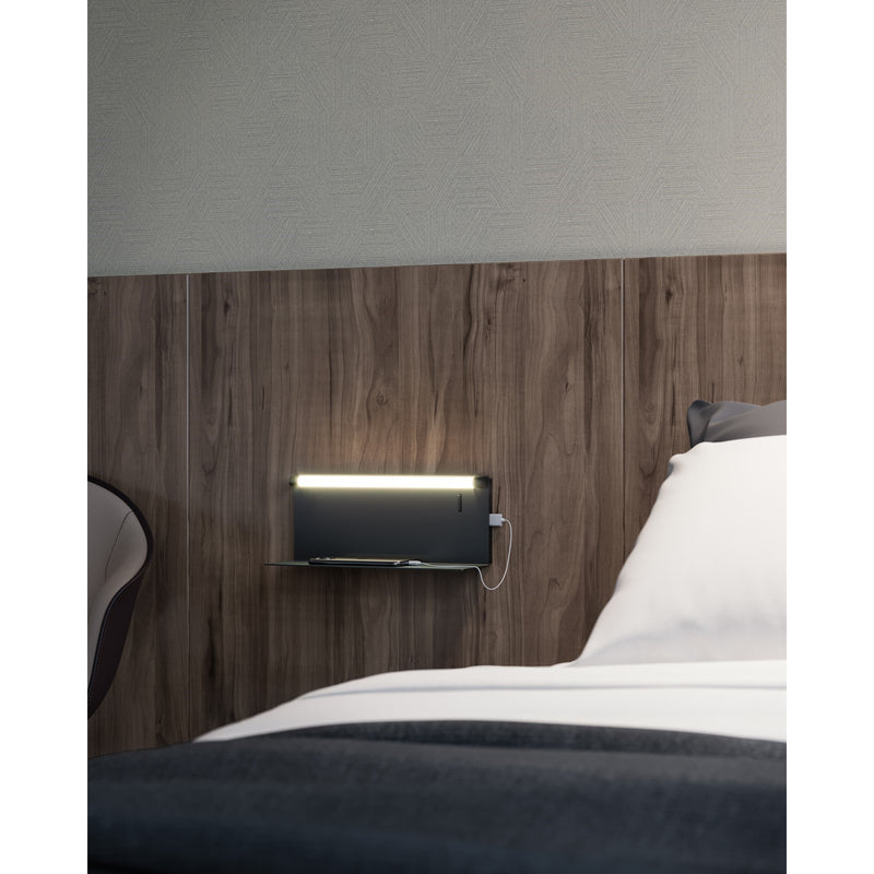 Kuzco Dresden 12in 1-Light LED Wall Sconce | Modern Black Metal and Frosted Acrylic | Bedroom & Hallway Accent Light | 12 x 7 in | Model WS16912-BK